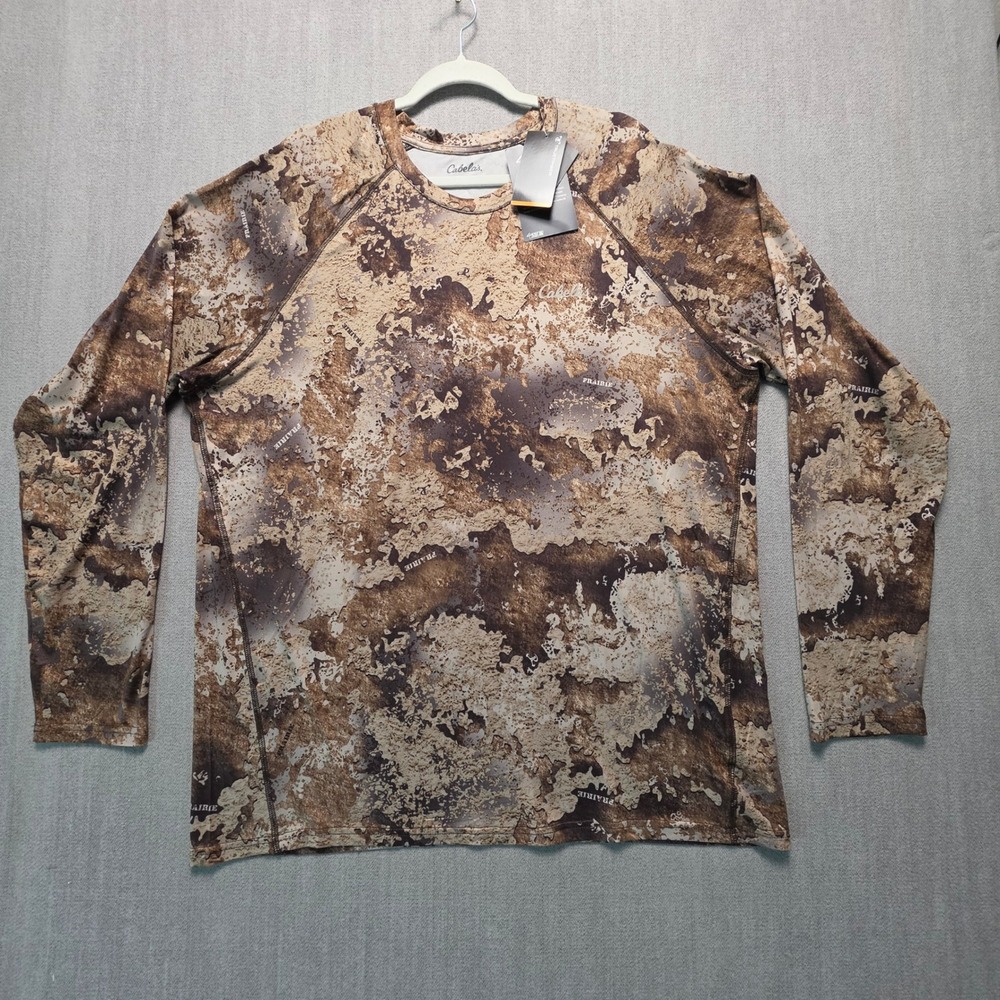 Cabela's TrueTimber Prairie Camo Shirt Mens XL Brown Long Sleeve Performance